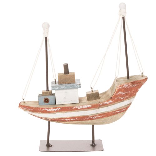 Maqueta decorativa de barco de madera para alféizar de ventana, 20 cm. | Floristik24.es