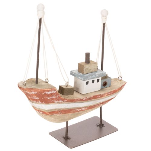 Maqueta decorativa de barco de madera para alféizar de ventana, 20 cm. | Floristik24.es