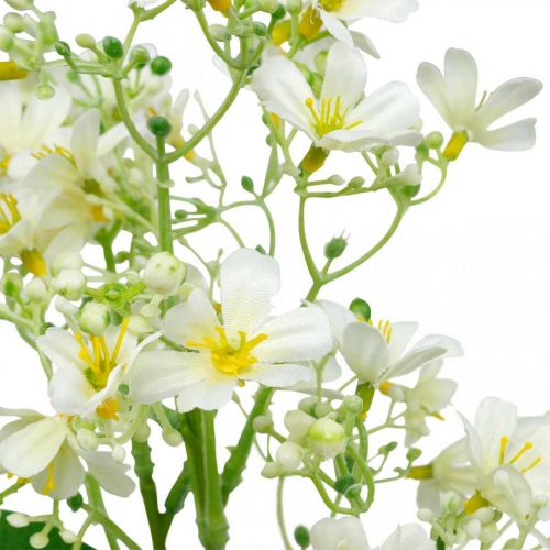 Floristik24 Explosión de seda artificial, decoración floral, flor de seda, flor decorativa blanca L72cm