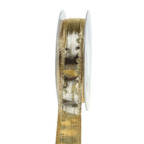Cinta con borde de alambre dorado 25mm 25m