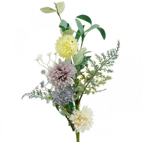 Floristik24 Flores de seda en racimo, decoración de verano, crisantemos y cardo globo, flores artificiales L50cm