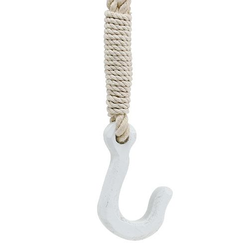 Floristik24 Cabrestante, aparejo L80cm blanco, azul, natural