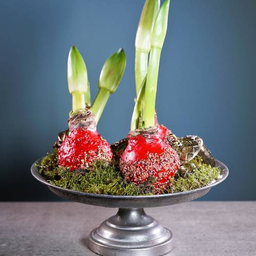 Floristik24 Plato de servir con base plata antiguo Ø31cm H14cm