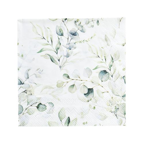 Floristik24 Servilletas eucalipto decoración de mesa decorativa blanco 25x25cm 20 piezas
