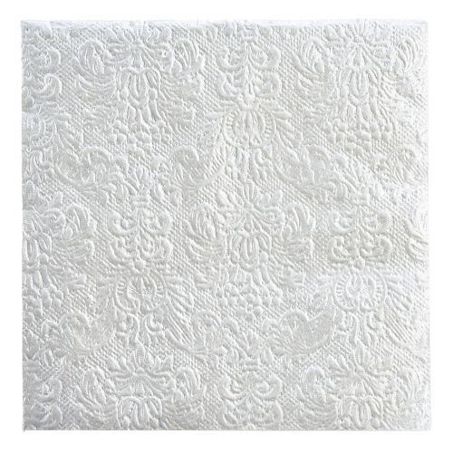 Servilletas Color Plata Adorno Relieve 33x33cm 15uds