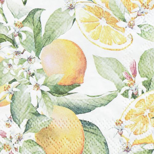 Artículo Servilletas decoración de mesa de verano decoración de limón 25x25cm 20ud