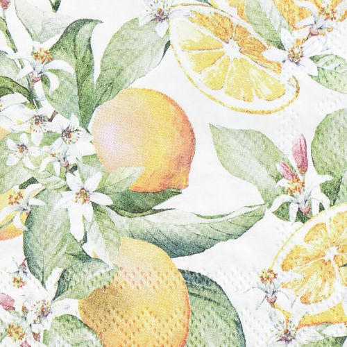 Floristik24 Servilletas decoración de mesa de verano decoración de limón 25x25cm 20 piezas