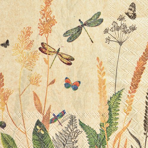 Artículo Servilletas prado de verano libélulas flores 33x33cm 20 piezas