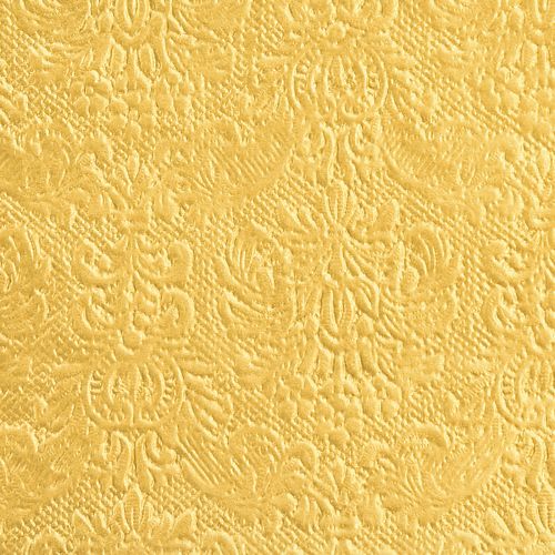 Artículo Servilletas doradas con adornos en relieve 33x33cm 15uds