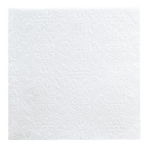 Artículo Servilletas blancas para decoración de mesa con estampado en relieve, 33 x 33 cm, 15 unidades