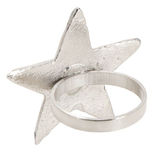 Artículo Servilletero estrella servilleteros metal plata 7cm Ø4cm 4 uds