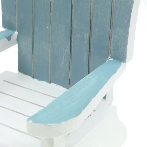 Floristik24 Silla decorativa de madera blanco-turquesa-gris Al. 16cm