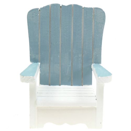 Floristik24 Silla decorativa de madera blanco-turquesa-gris Al. 16cm