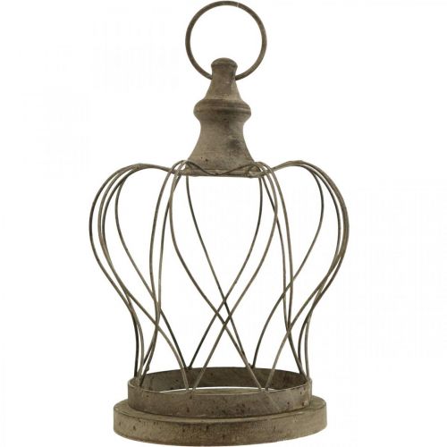 Floristik24 Shabby Chic Deco Crown Corona rústica de metal para colgar Al. 27 cm