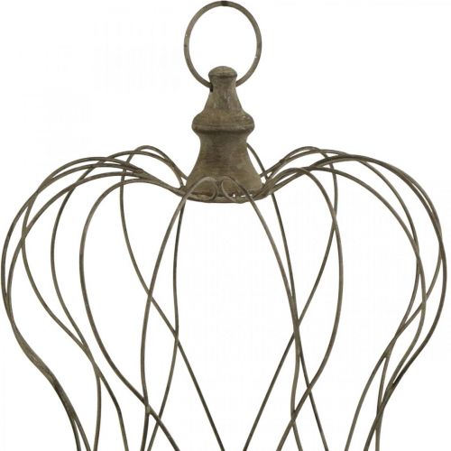 Floristik24 Shabby Chic Deco Crown Corona rústica de metal para colgar Al. 34 cm