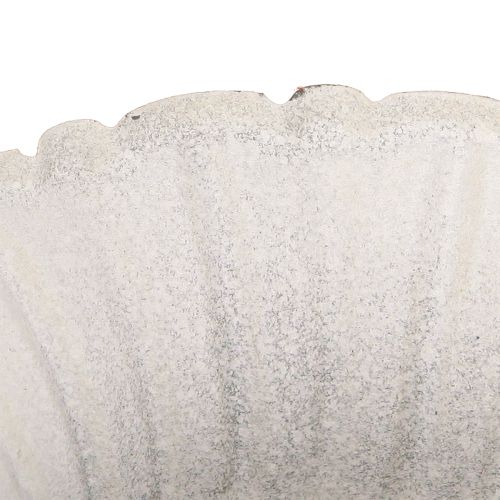 Floristik24 Taza decorativa Shabby Chic de metal color blanco Ø12cm H12cm