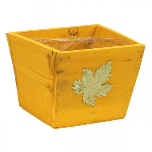 Caja de plantas madera shabby chic caja de madera amarilla 11×14,5×14cm