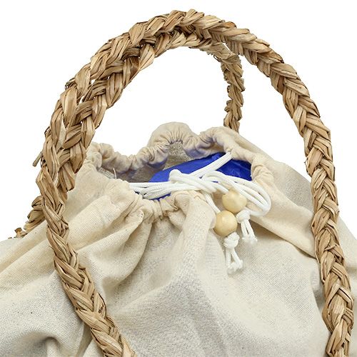 Floristik24 Bolsa de compras naturaleza con pompones 40cm x 32,5cm