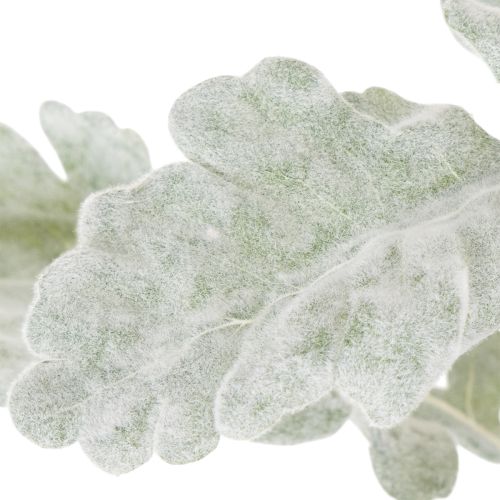 Rama artificial de Senecio, hoja plateada, elaborada con gran detalle, 45 cm, 3 piezas. | Floristik24.es