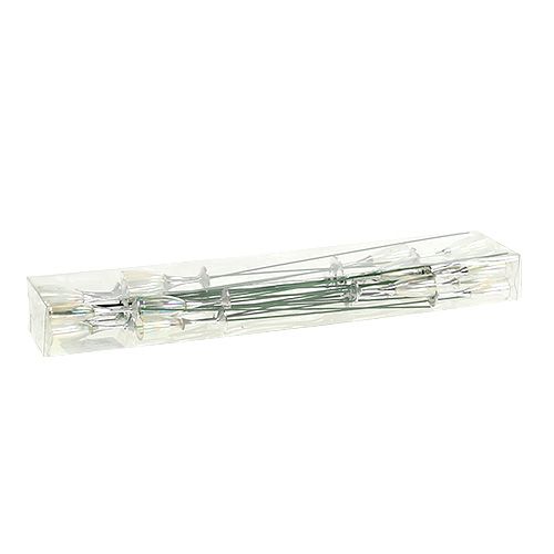 Artículo Decoración de Nochevieja tapón de copa de champán plata 7.5cm L27cm 12pcs