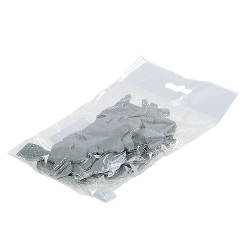 Floristik24 Decoración Nochevieja mix plata con mica 4cm - 5cm 24uds