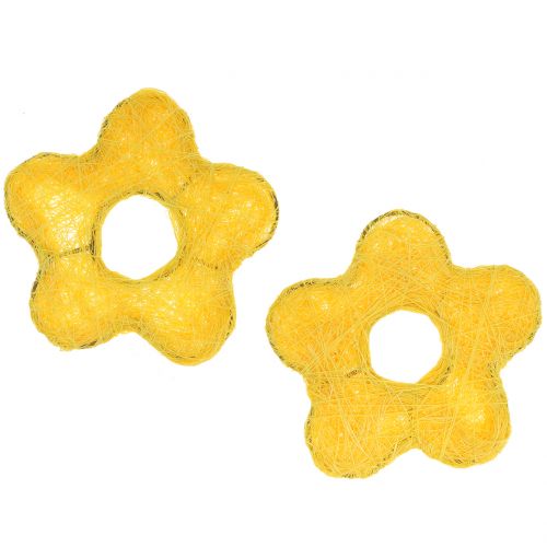 Floristik24 Sisalflower amarillo Ø7,5cm 25p