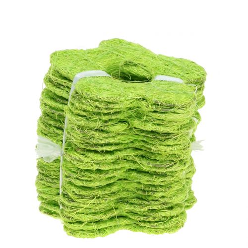 Floristik24 Flor de sisal verde claro Ø7,5cm 25 piezas