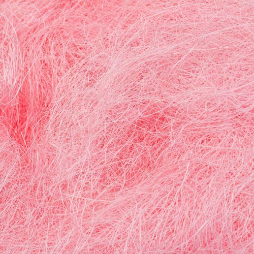 Artículo Hierba de sisal para manualidades, material artesanal material natural rosa 300g