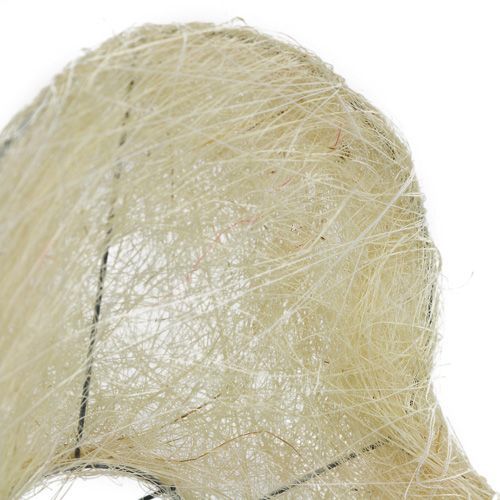 Floristik24 Brazalete de sisal corazón 15cm x 19cm blanqueado 1ud