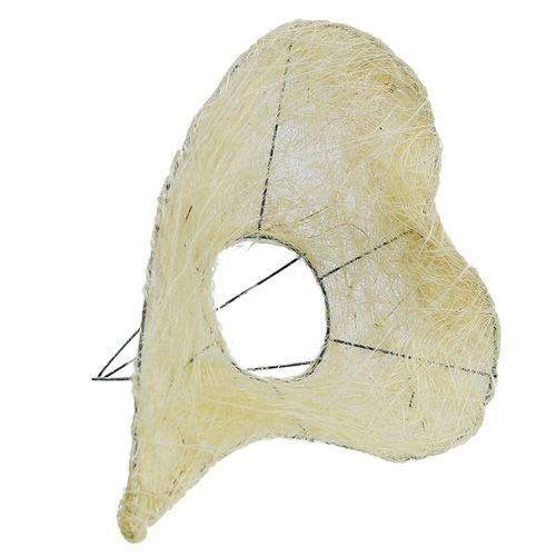 Floristik24 Brazalete sisal corazón blanqueado 27cm 1ud