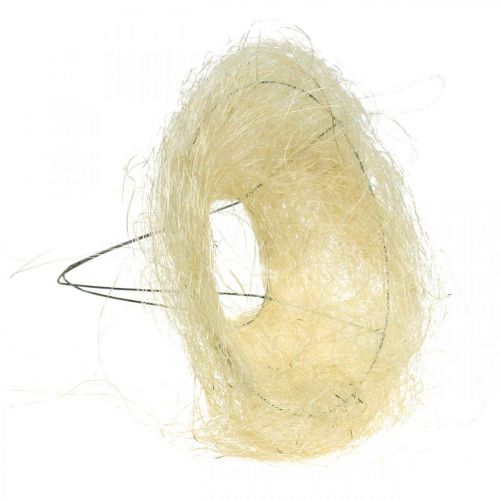 Floristik24 Brazalete de sisal, decoración de ramo blanqueado Ø15cm 10p