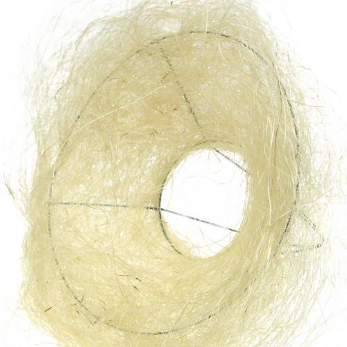 Floristik24 Brazalete de sisal, decoración de ramo blanqueado Ø15cm 10p