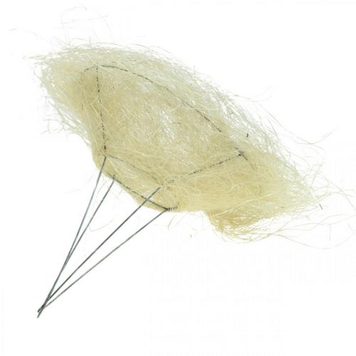 Floristik24 Brazalete de sisal, decoración de ramo blanqueado Ø15cm 10p