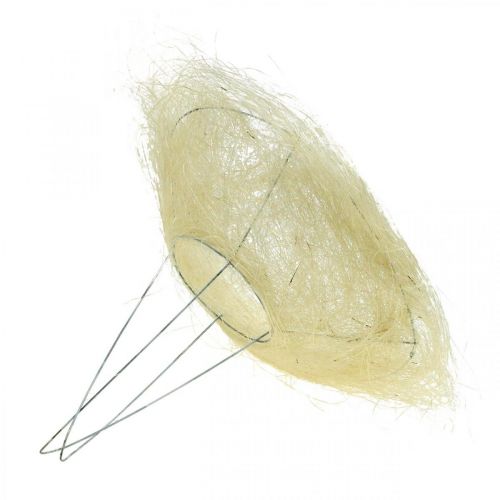Artículo Brazalete de flores de sisal, ramo blanqueado Ø20cm 10 piezas