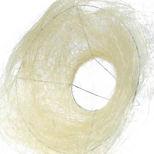 Artículo Brazalete de flores de sisal, ramo blanqueado Ø20cm 10pcs