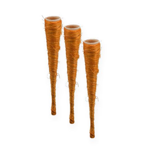 Jarrón puntiagudo de sisal naranja Ø1.5cm L15cm 20p
