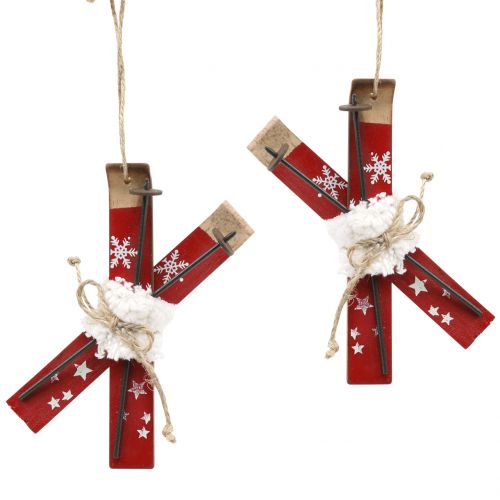 Floristik24 Calavera roja para colgar árbol de navidad 13,7cm x 7cm 3pcs