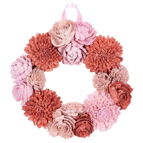 Guirnalda floral colgante con flores rosas para una decoración elegante del salón, 25 cm.