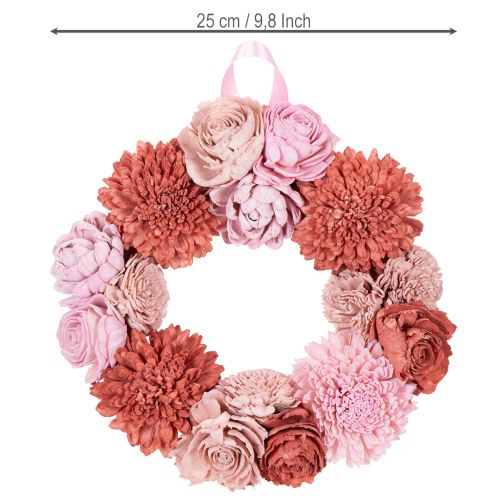 Artículo Guirnalda floral colgante con flores rosas para una decoración elegante del salón, 25 cm.