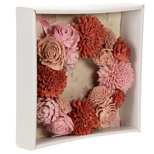 Artículo Guirnalda floral colgante con flores rosas para una decoración elegante del salón, 25 cm.