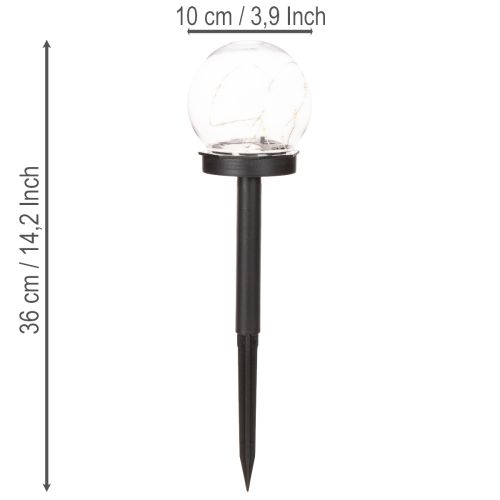 Lámpara de jardín, tipo globo con estaca para iluminación exterior, 36 cm, 4 unidades. | Floristik24.es