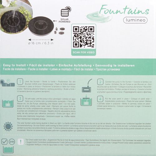Artículo Fuente solar fuente Ø16cm negra 5 boquillas