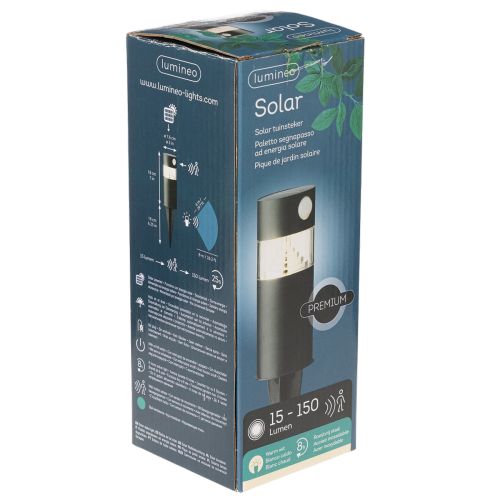 Lámpara solar de jardín con sensor de movimiento, LED, 34 cm | Floristik24.es