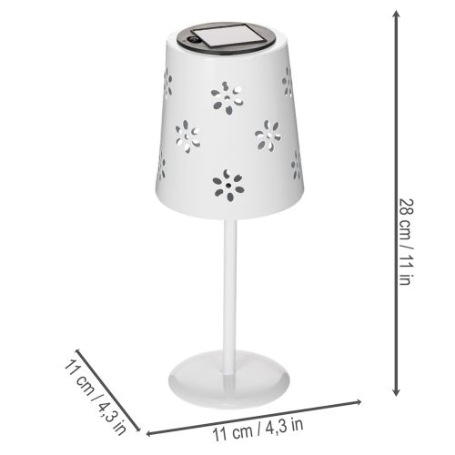 Artículo Lámpara de mesa solar con estampado floral para iluminación de balcón, terraza o jardín, 28cm