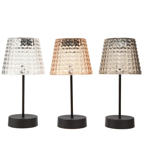 Floristik24 Lámparas de mesa solares LED con temporizador marrón claro Al. 25 cm 3 piezas