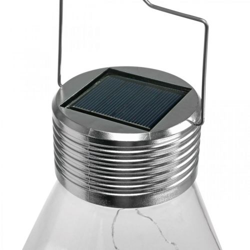 Floristik24 Lámpara solar de diamante Farol de balcón Luz LED Decoración de jardín Blanco cálido H31cm Ø22cm