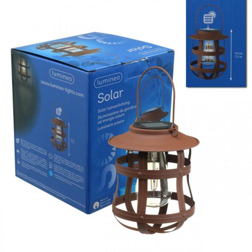 Floristik24 Lámpara decorativa, lámpara para el jardín, farol solar blanco cálido Ø15cm H18cm
