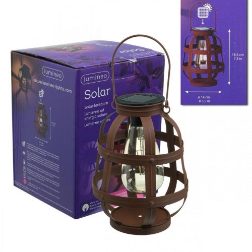 Floristik24 Lámpara solar, luz de jardín, farol decorativo blanco cálido Ø14.5cm H19cm