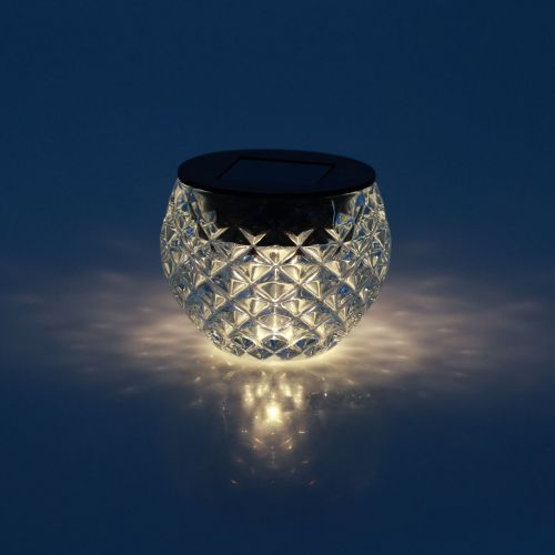 Floristik24 Lámpara solar lámpara de mesa para balcón vidrio solar Ø7,5cm H6cm