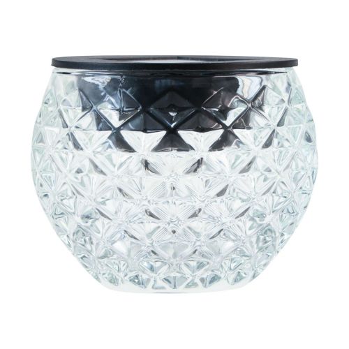 Floristik24 Lámpara solar lámpara de mesa para balcón vidrio solar Ø7,5cm H6cm
